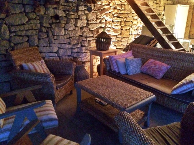 The lounge area by the pool