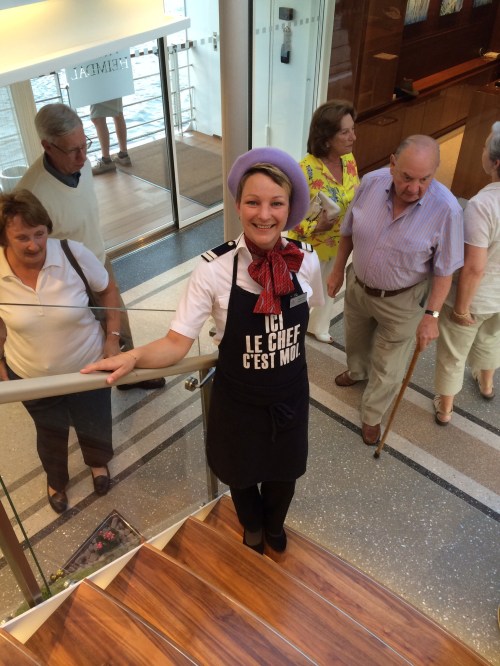 Susann dressed up for the "Taste of Provence" dinner.