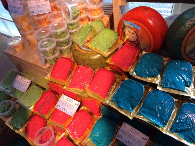 No filter. You see before you magenta, green, and bright blue cheese.