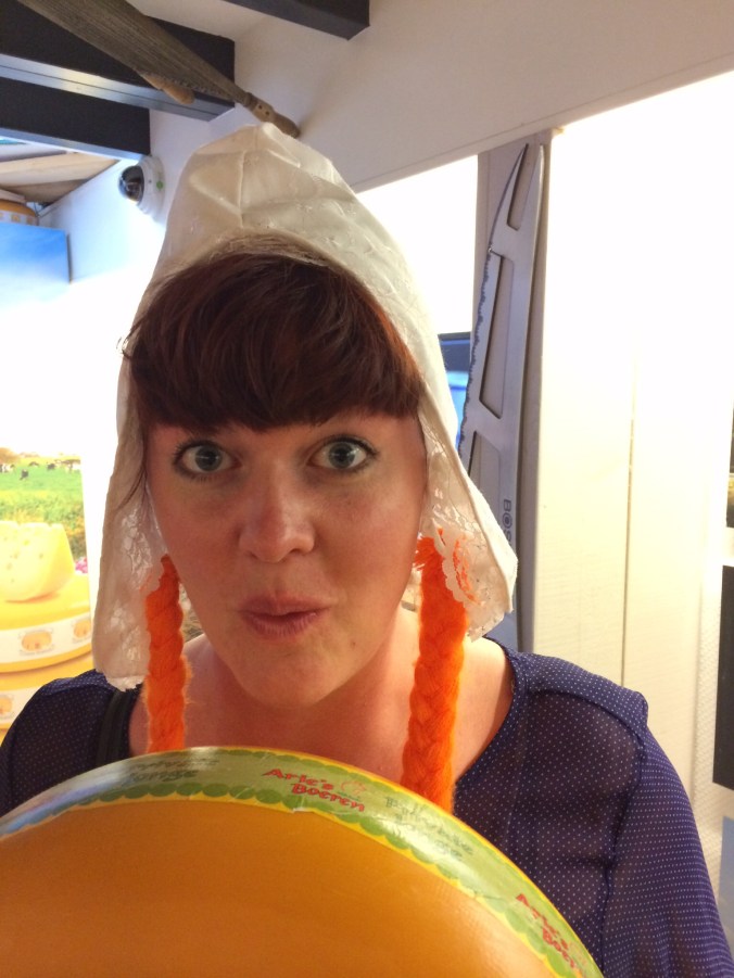 My sister getting a little silly with their dress-up box.